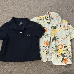 Vineyard Vines Navy Polo Shirt & Floral Button-Up